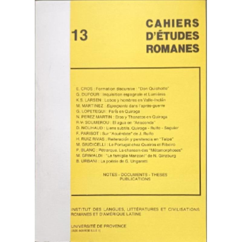 Cahiers d'études romanes n°13
