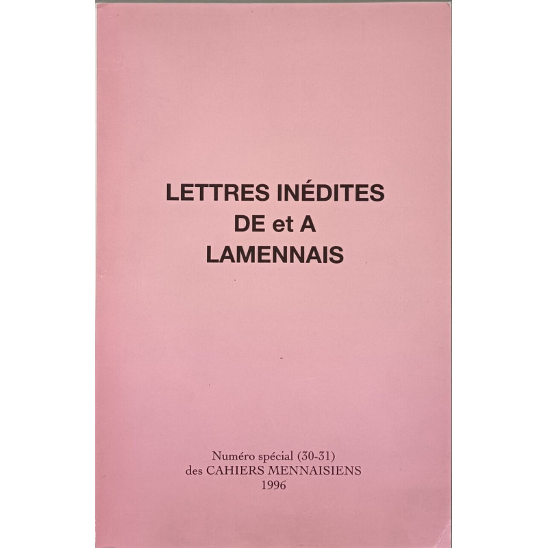 Lettres inédites de et à Lamennais
