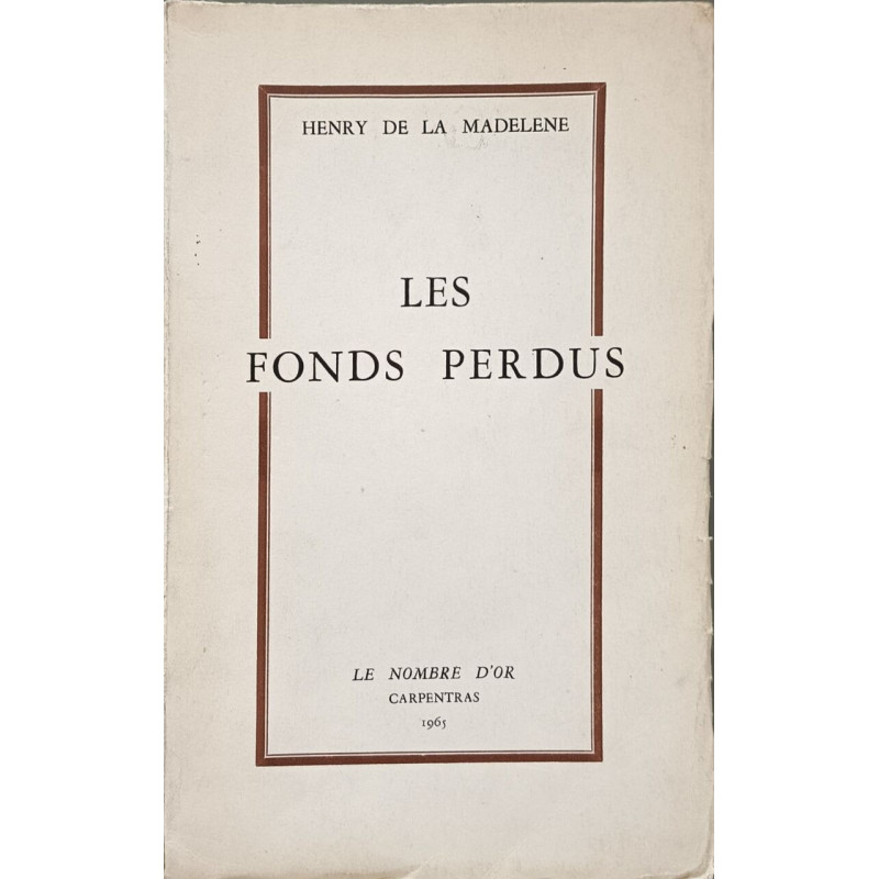 Les fonds perdus exemplaire numéroté 70/400