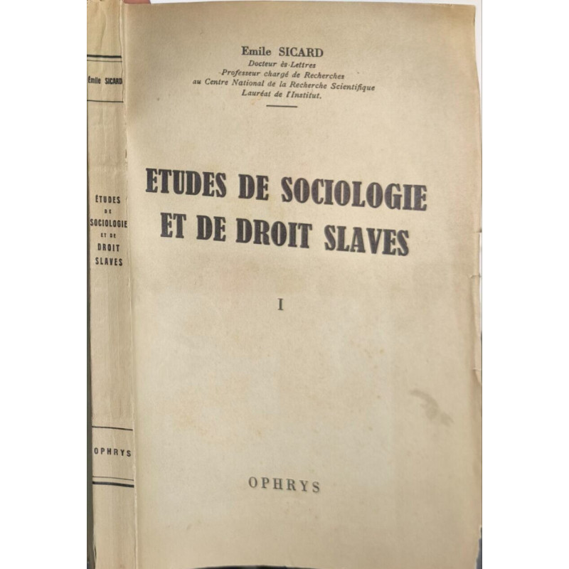 Études de sociologie et de droit slaves