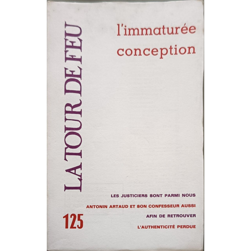 La Tour de Feu n°125 L'immaturée conception