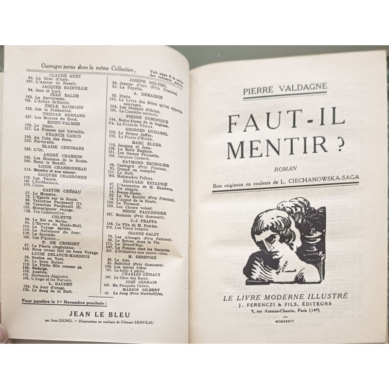 Faut-il mentir ? / bois originaux de L. Ciechanowka-saga