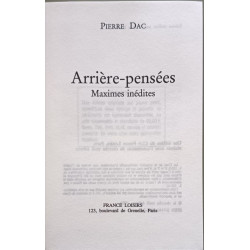 Arrière-pensées : Maximes inédit