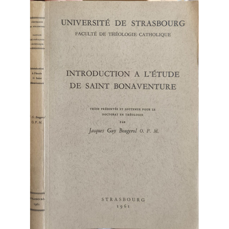Introduction à l'étude de Saint Bonaventure