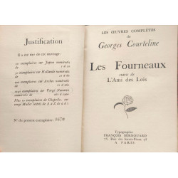 Les Fourneaux suivis de L'Ami des Lois - numéroté 670/1240 sur...