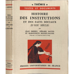 Histoire des institutions et des faits sociaux (Xᵉ-XIXᵉ siècle)