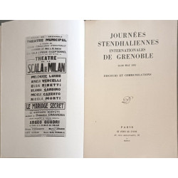 Journées Stendhaliennes Internationales de Grenoble 26-28 Mai 1955