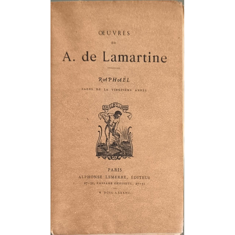 Œuvres de A. de Lamartine: Raphaël pages de la vingtième année