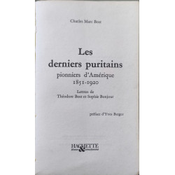 Les Derniers Puritains Pionniers d'Amérique 1851 - 1920 Lettres De...