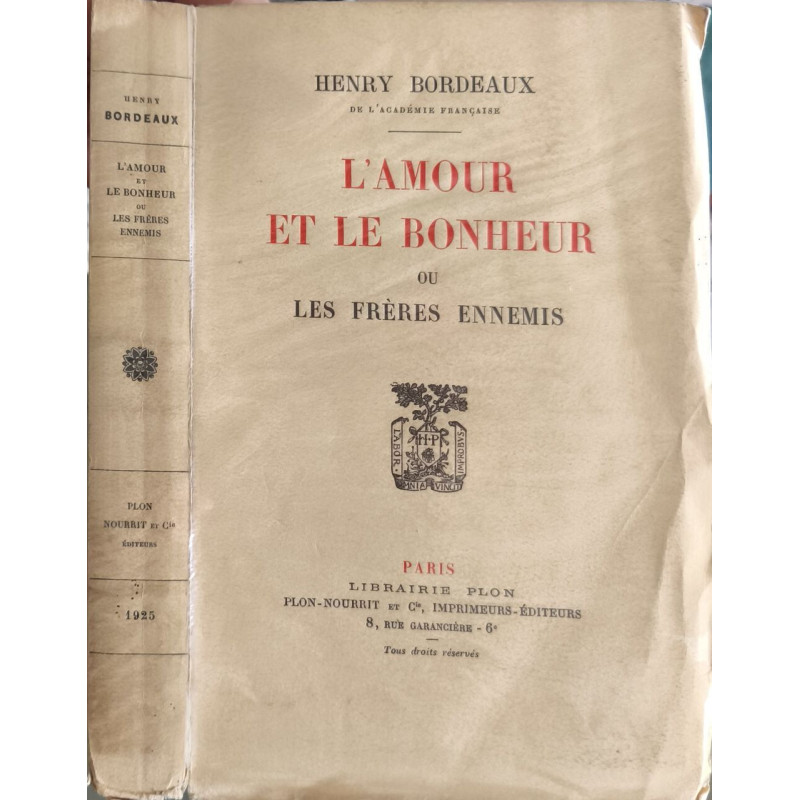 L'amour et le bonheur ou les frères ennemis exemplaire Lafuma...