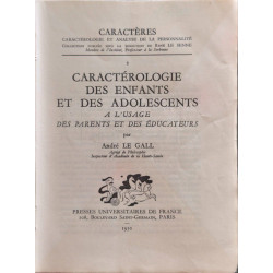 Caractérologie des enfants et des adolescents à l'usage des...
