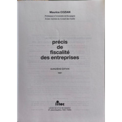 Précis de fiscalité des entreprises (ancienne édition)