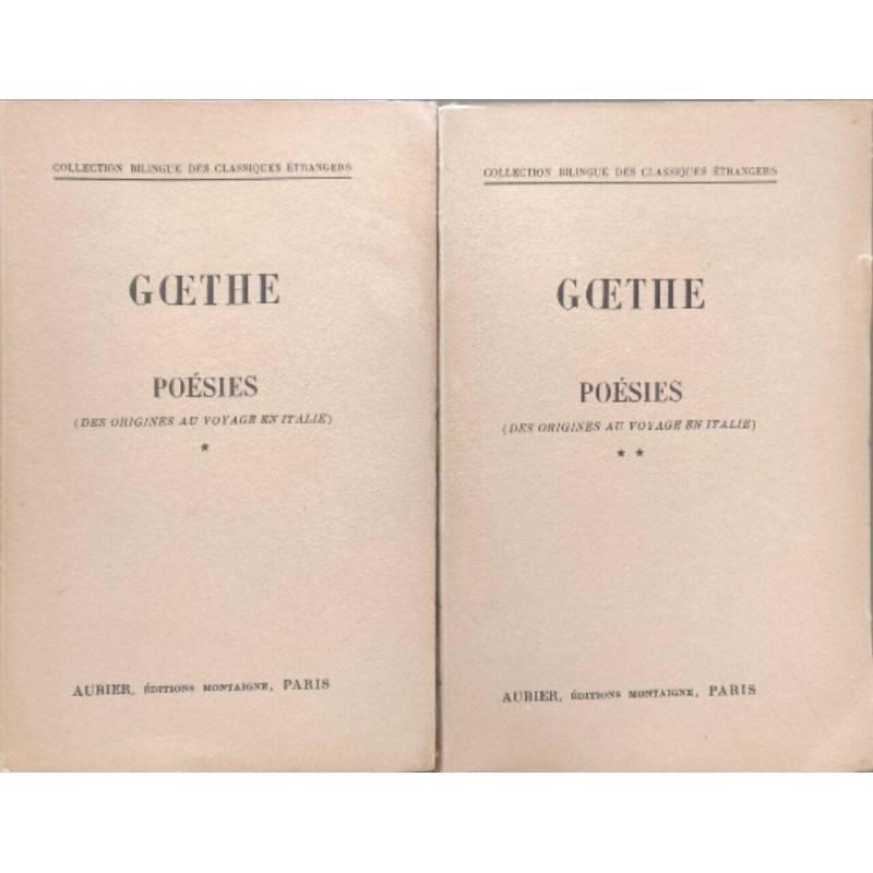 Poésies (Des origines au voyage en Italie) - 2 tomes - complet