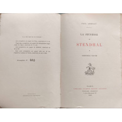 La jeunesse de Stendhal VOL 1 - Grenoble 1783-1799 - numéroté 465/1235