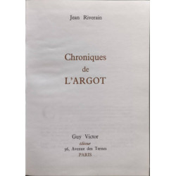 Chroniques de l'argot