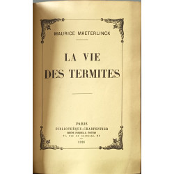 La vie des termites exemplaire sur papier de Hollande numéroté 170...