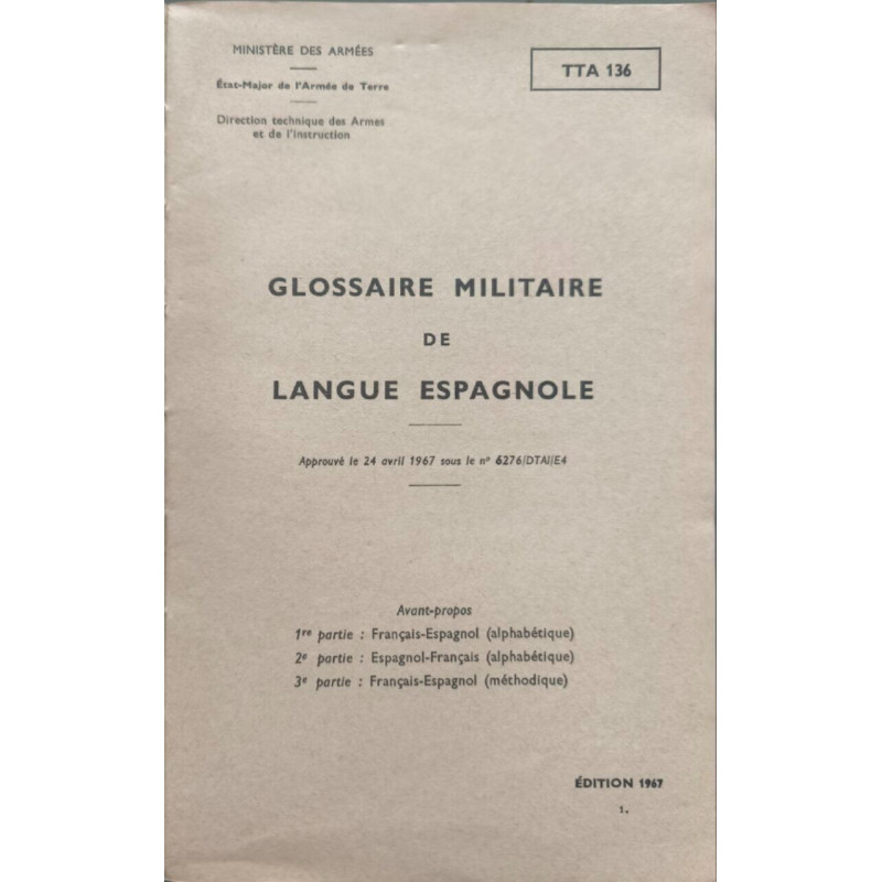 Glossaire militaire de langue espagnole