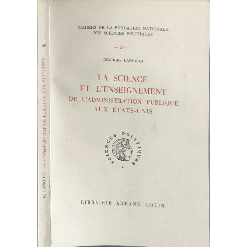 La science et l'enseignement de l'administration publique aux...