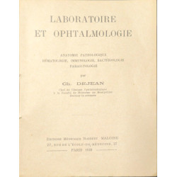 Laboratoire et ophtalmologie - 44 figures dans le texte