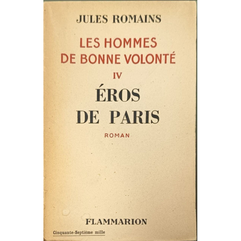 Les hommes de bonne volonté IV Éros de Paris