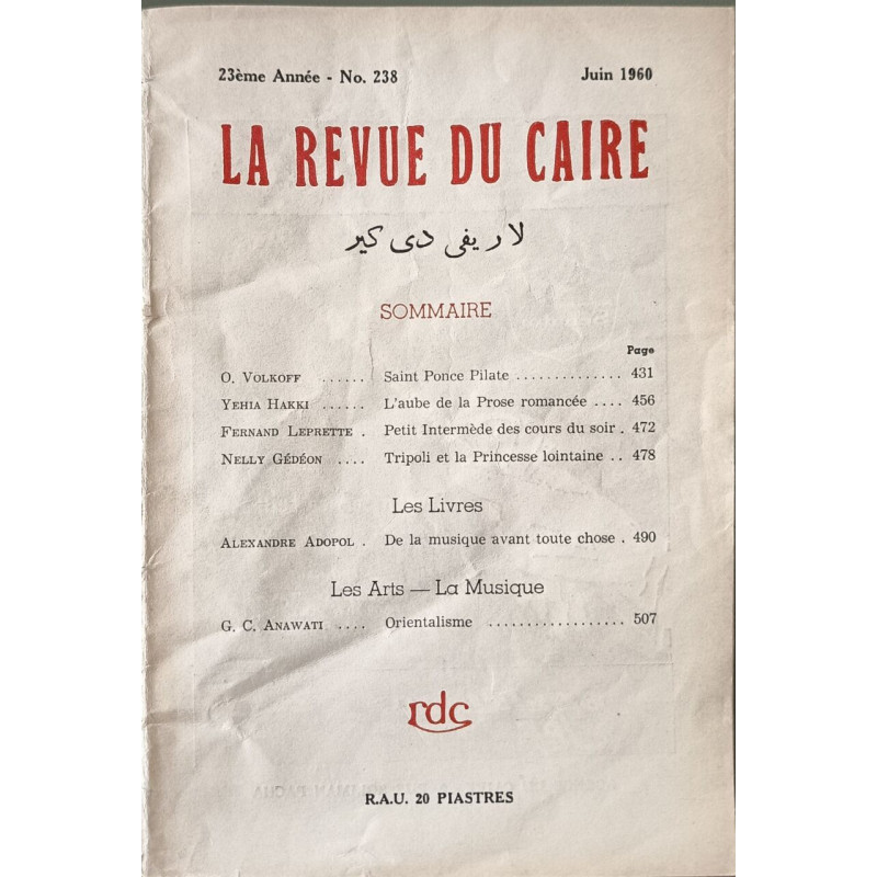 La revue du Caire n°238 Juin 1960