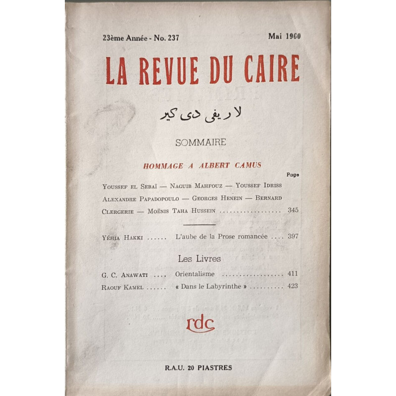 La revue du Caire n°237 Mai 1960
