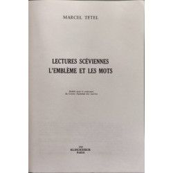 Lectures scéviennes: l'emblème et les mots