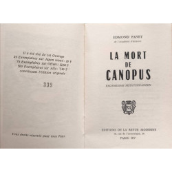 La mort de canopus / esoterisme mediterranéen - EO numérotée