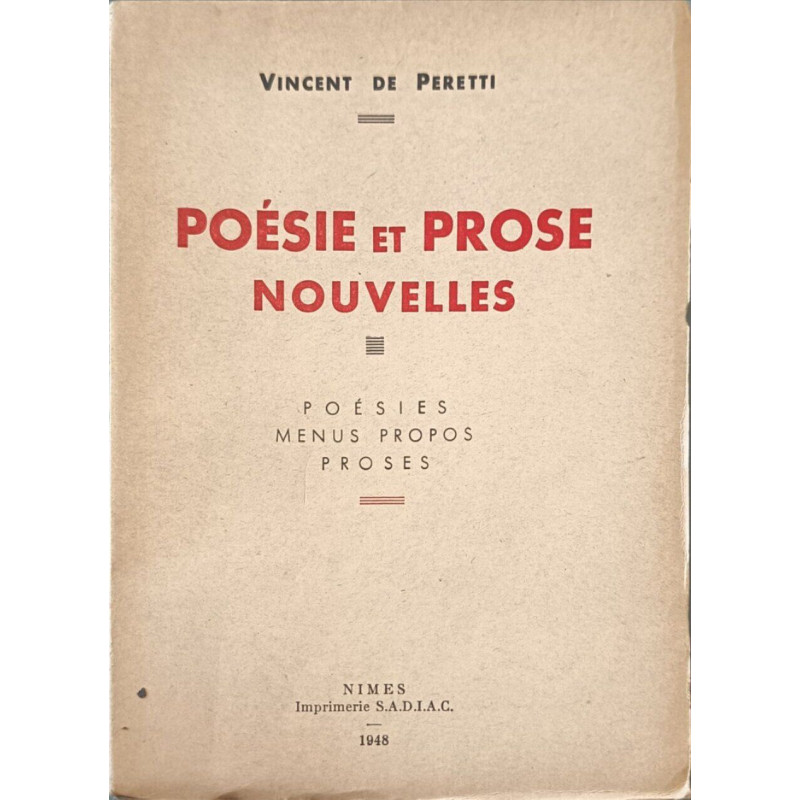 Poésie et prose nouvelles / poésies menus propos proses