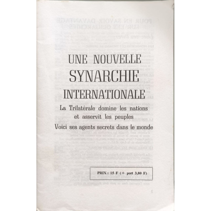 Une nouvelle synarchie internationale