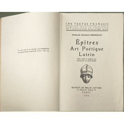 Œuvres complètes de Boileau épitres art poétique lutrin