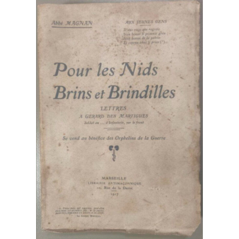 Pour les nids brins et brindilles - lettres à Gérard des Martigues...