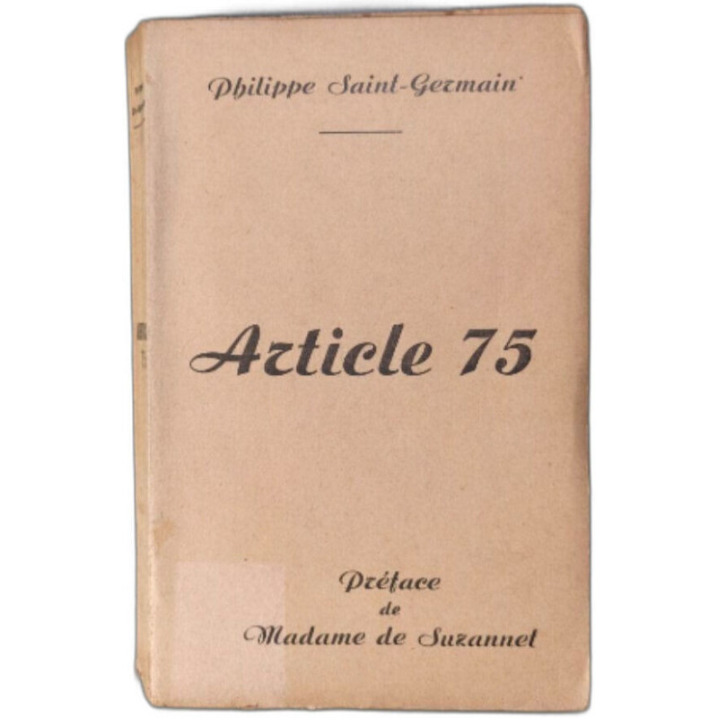 Article 75 - préface de Mme de Suzannet