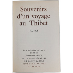 Souvenirs d'un voyage au Thibet 1844-1846 exemplaire numéroté