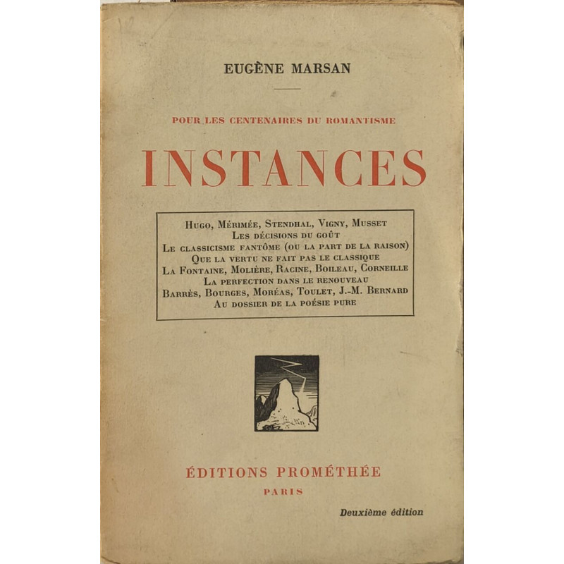 Instances - pour les centenaires du romantisme - deuxième édition