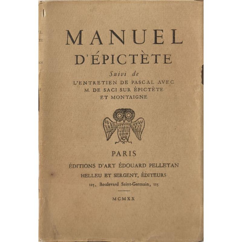 Manuel d'Épictète numéroté 1781/1950