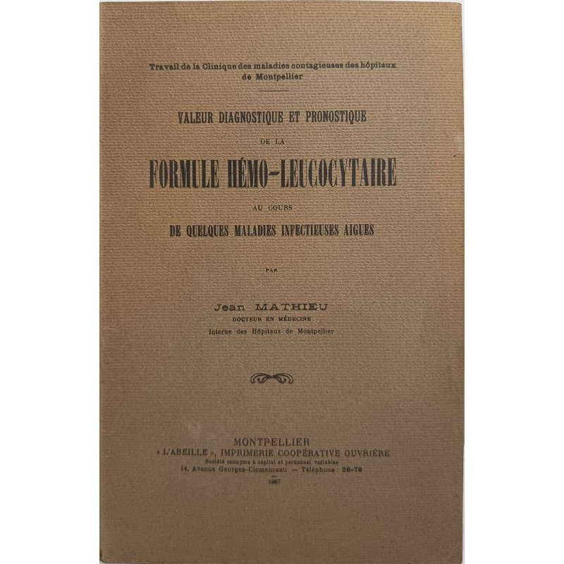 Valeur diagnostique et pronostique de la formule hémo-leucocytaire...