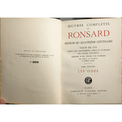 Œuvres complètes de Ronsard Tome troisième : Les Odes - ouvrage...