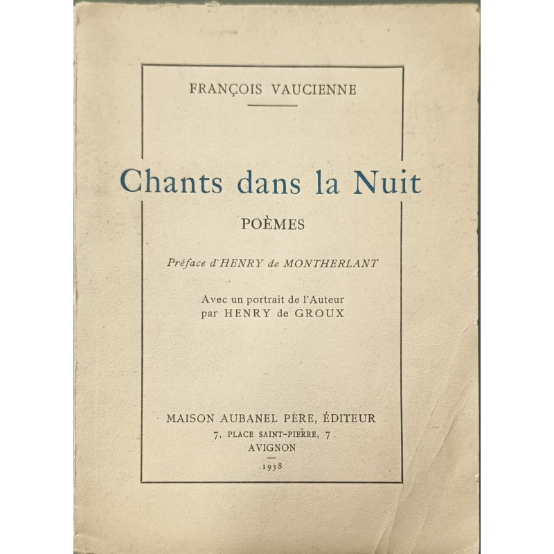 Chants dans la nuit dédicacé par l'auteur