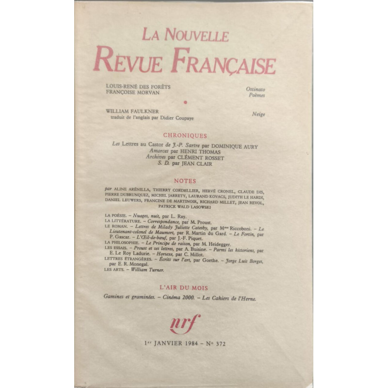 La Nouvelle Revue Française N°372 EO Numérotée 6