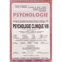 Psychologie clinique VIII N°377 XXXIX