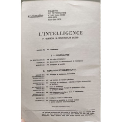 Bulletin de psychologie : L'intelligence N°340 XXXII