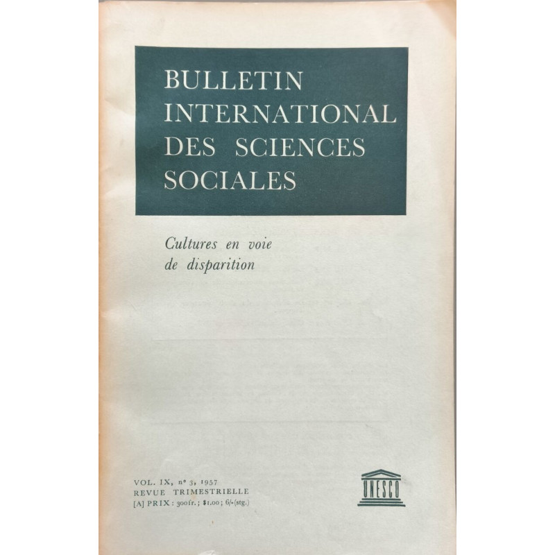 Bulletin international des sciences sociales VOL 9 numéro 3