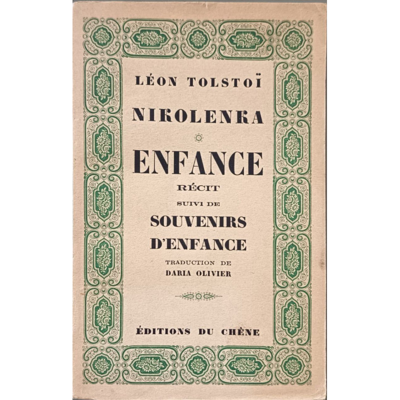 Enfance Souvenirs d'enfance suivi de Récit