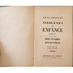 Enfance Souvenirs d'enfance suivi de Récit