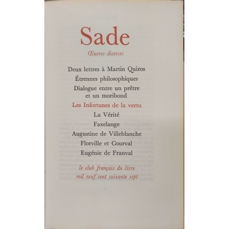 Sade - numéroté