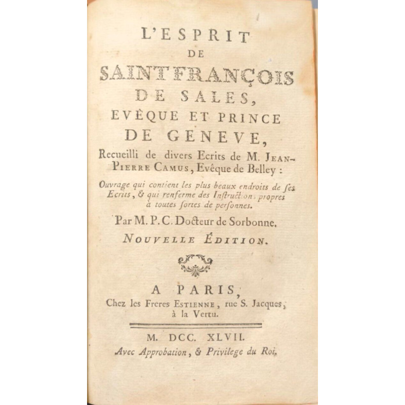 L'Esprit de Saint-François de Sales évêque et prince de Genève