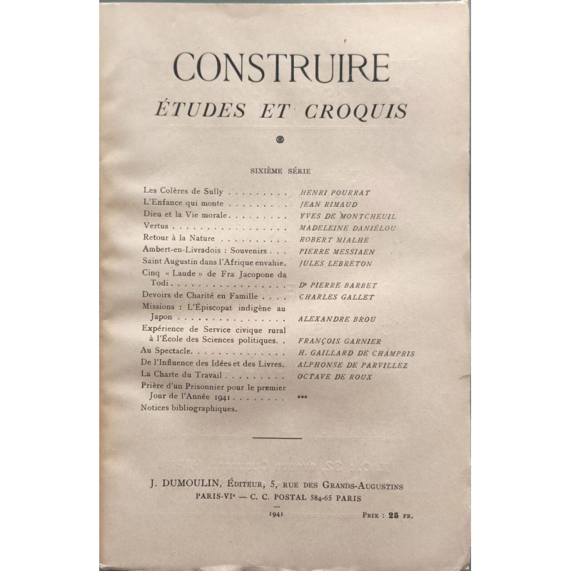 Construire : études et croquis VI série