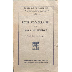 Petit vocabulaire de la langue philosophique- nouvelle édition...