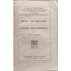 Petit vocabulaire de la langue philosophique- nouvelle édition...